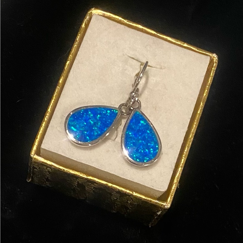 Blue Sparklie Teardrop Earrings. Casual, Elegant, and Fun.